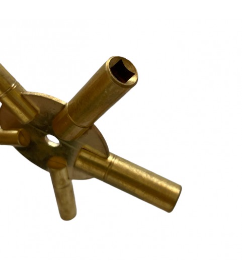 Universal brass key for clocks 5 different sizes 4-6-8-10-12