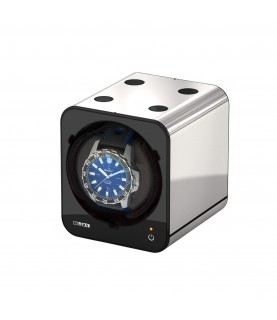 Boxy Fancy Brick watch winder, platinum look, without adapter