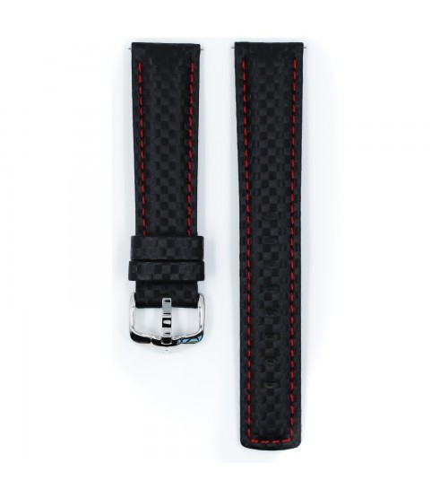 Hirsch watch Carbon black strap L 20mm 02592052-2-20