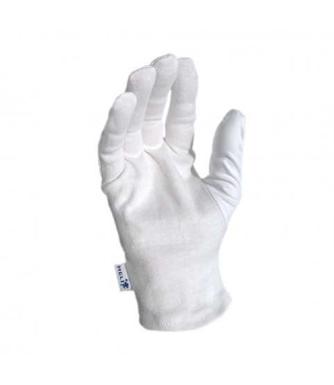 Heli presentation gloves, white, size L, 1 pair, microfiber and cotton