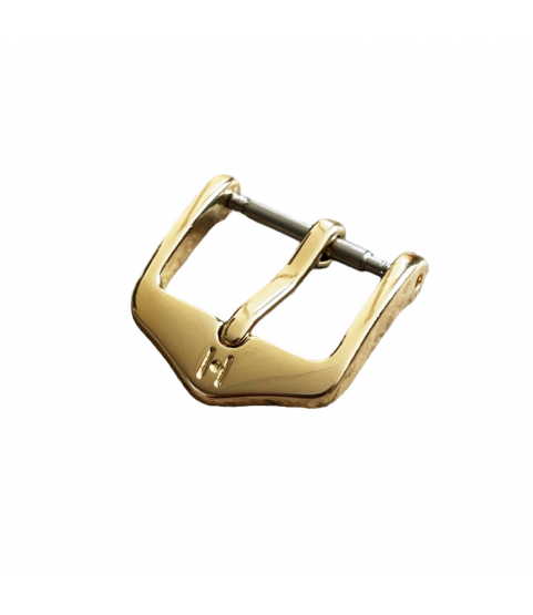 Hirsch Traditional yellow gold stainless steel buckle for watch strap 14 mm