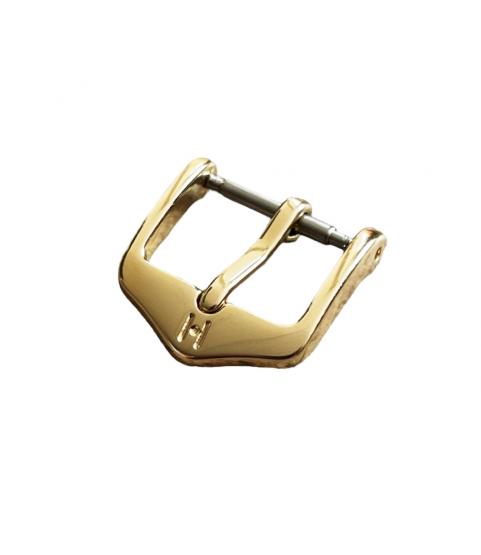 Hirsch Traditional yellow gold stainless steel buckle for watch strap 16 mm