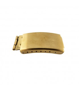 Gold plated stainless steel folding clasp for metal bracelets 18 mm