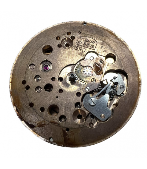 Tudor Oyster Prince caliber 390 automatic movement with dial and gold tone hands for repair or parts