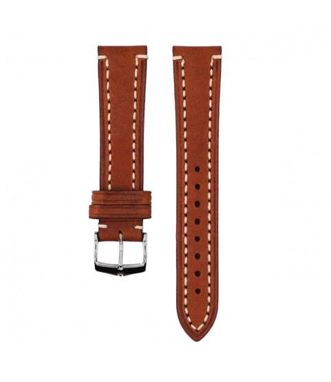Hirsch Liberty Artisan L brown calf leather watch strap 20 mm 10900270-2-20