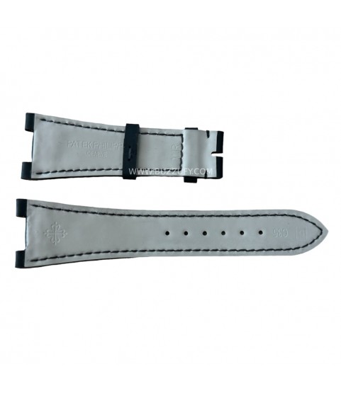 New leather black strap for Patek Philippe watches 25 x 12 mm