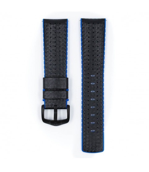 Hirsch Ayrton L black and blue calf leather watch strap 20 mm 0918092050-5-20