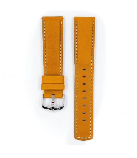 Hirsch Mariner L gold brown calf leather watch strap 18 mm 14502170-2-18