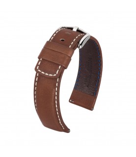 Hirsch Mariner L brown calf leather watch strap 20 mm 14502110-2-20