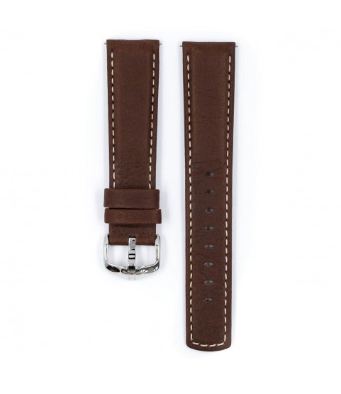 Hirsch Mariner L brown calf leather watch strap 20 mm 14502110-2-20