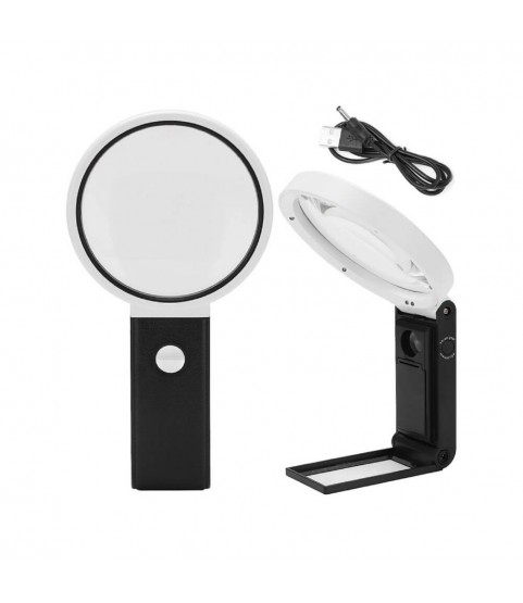 Folding jewellers magnifying glass for pocket watches 10x and 25x with LED and UV