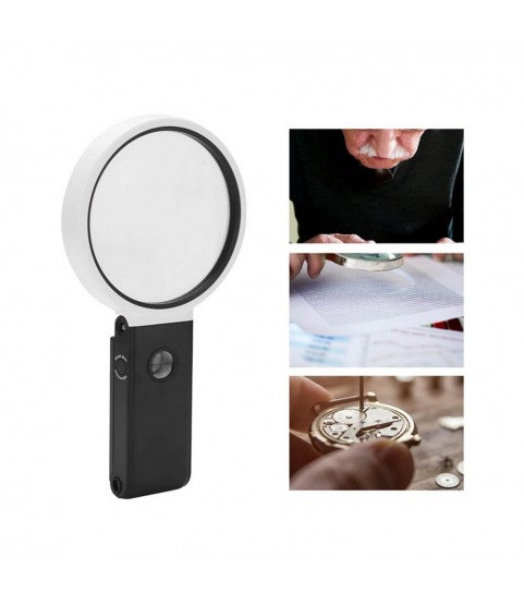 Folding jewellers magnifying glass for pocket watches 10x and 25x with LED and UV