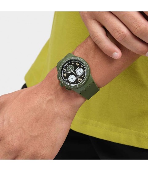 New silicone green Swatch strap ASUSG406