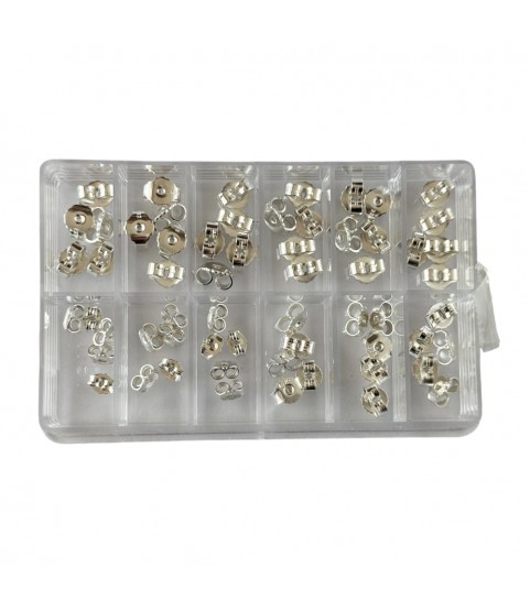 Lot of 925 silver ear nuts – Assorted sizes