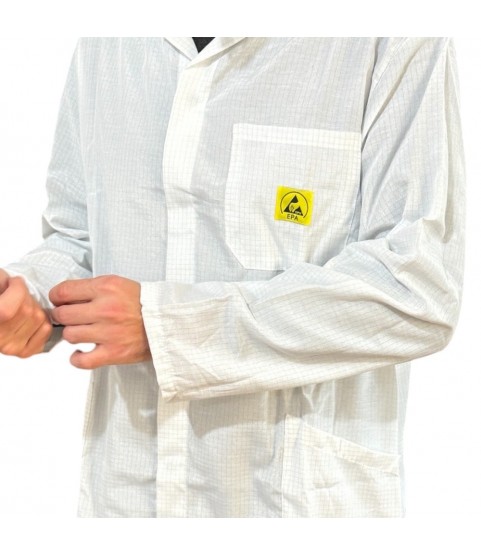 Work coat antistatic for watchmakers, white, size L