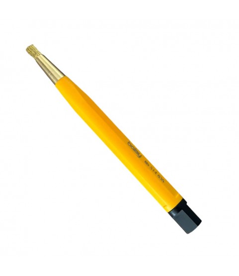 Boley scratch brush of brass with a handle in plastic pen, 4.0 mm