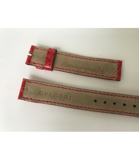 New Blvgari red leather strap for lady watches 14mm