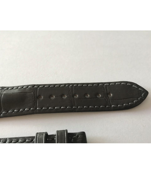 New Heuer Carrera alligator dark grey leather strap 22mm