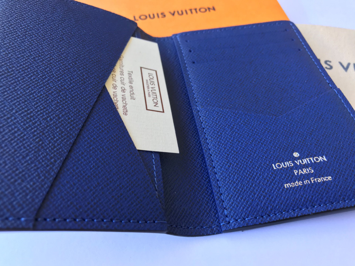 Louis Vuitton Pocket Organizer (3 Card Slot) Taiga Navy in Taiga
