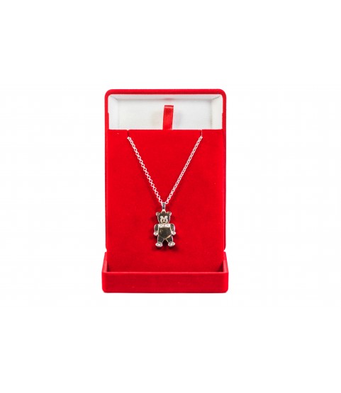 Charme Teddy Bear Pendant 14k White Gold with necklace jewelry for ladies