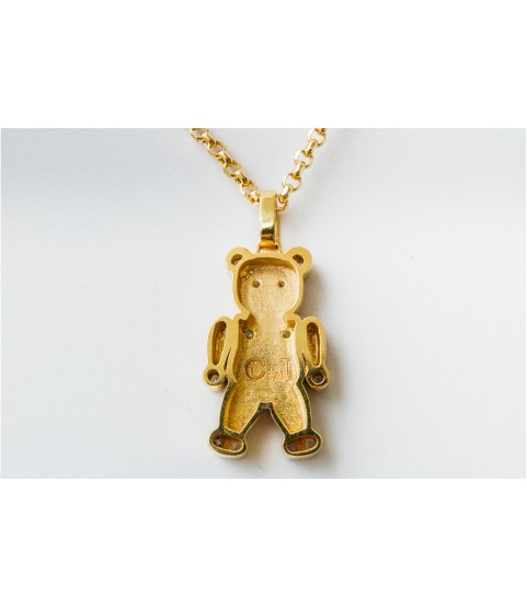 Charme Teddy Bear Pendant 14k Solid Gold with necklace jewelry for ladies