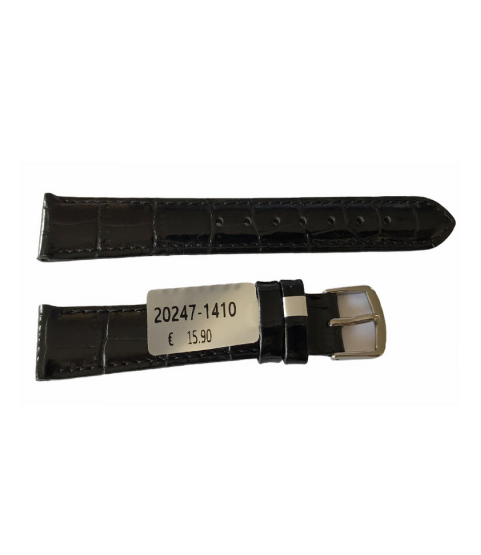 Louisiana Croco Black Leather Strap For Ladies Watches 14mm