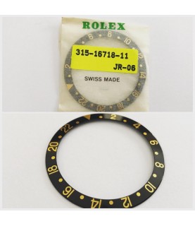 Genuine Rolex GMT 16718 black and gold bezel insert part 315-16718-11