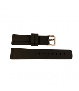 Black Silicone Diver Watch strap with Stainless Steel Buckle 22mm