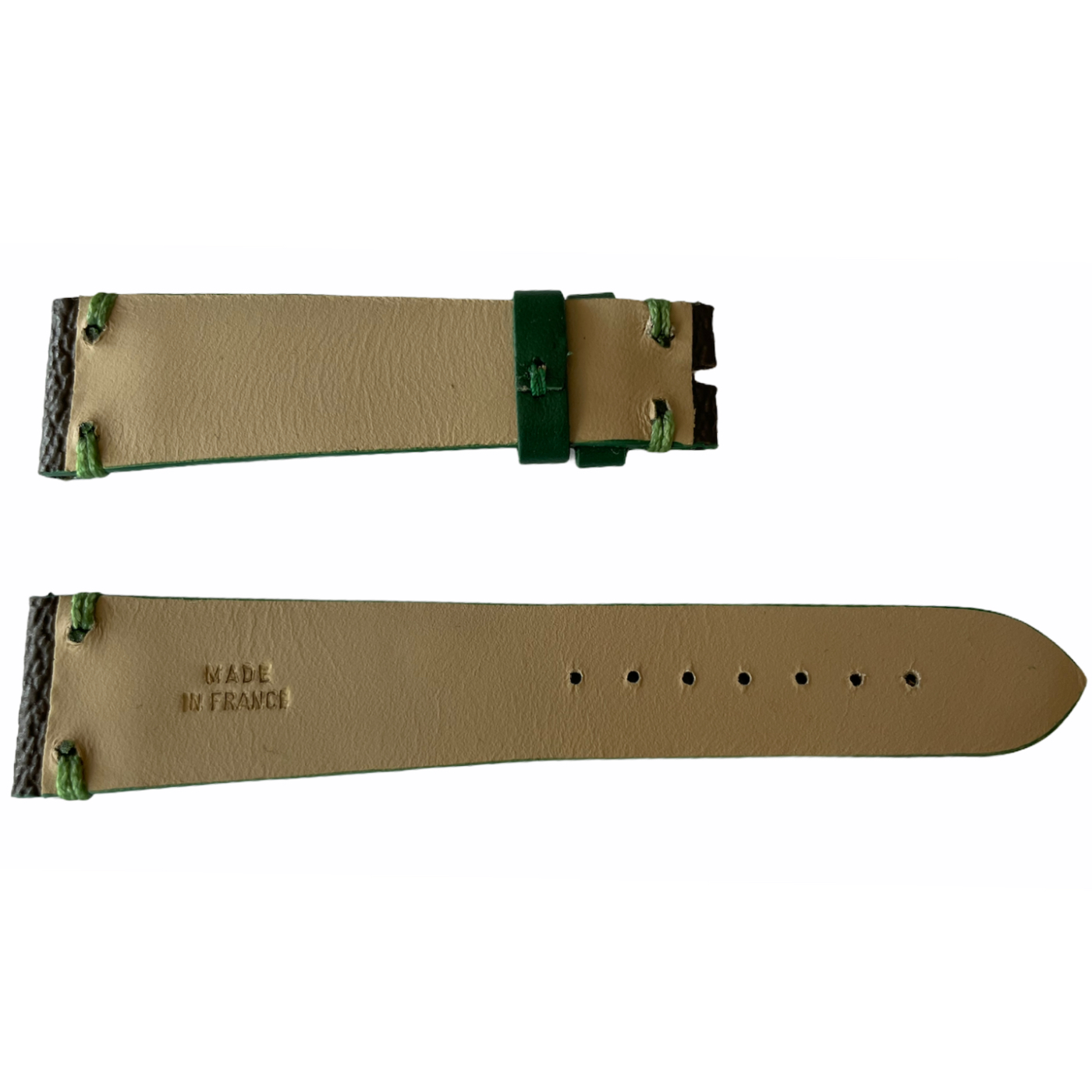 Louis Vuitton monogram leather strap for watches brown & green 20mm - Louis  Vuitton