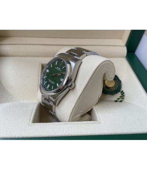 New Rolex Oyster Perpetual 126000 green dial watch 2021 36mm