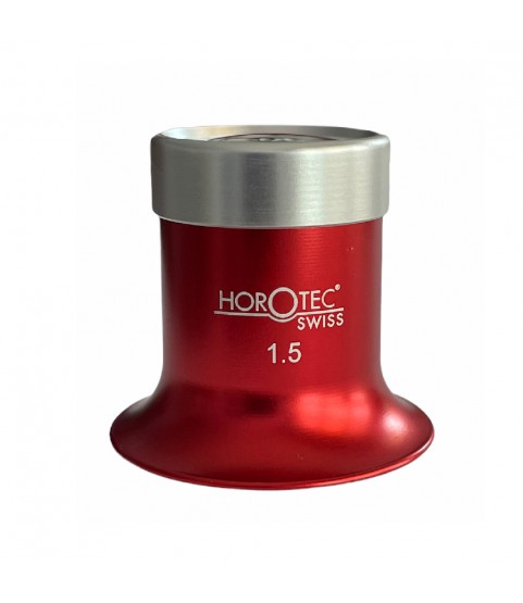 Horotec MSA 00.031-1.5 eyeglass loupe in aluminium anodised red with screwed ring x6.5
