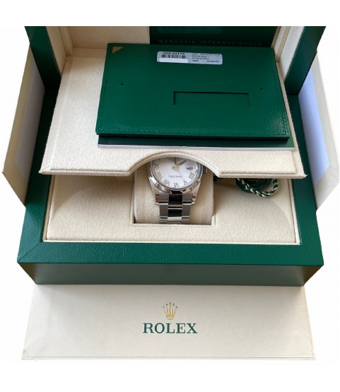 New Rolex Datejust 126200 white roman dial full set 2021