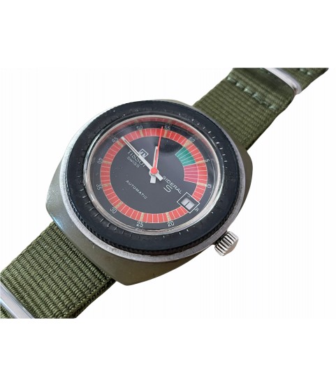 Vintage automatic Tissot Sideral S green fibreglass watch 1970s
