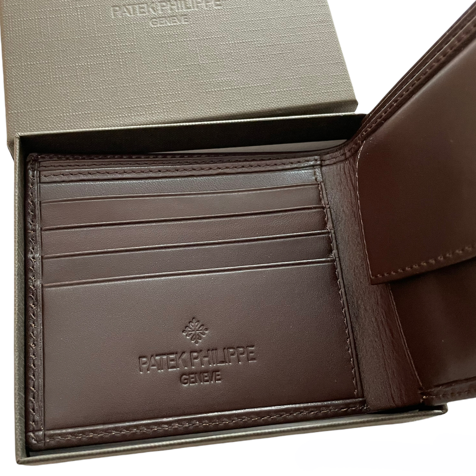 PATEK PHILIPPE coin case wallet novelty round zipper brown rare