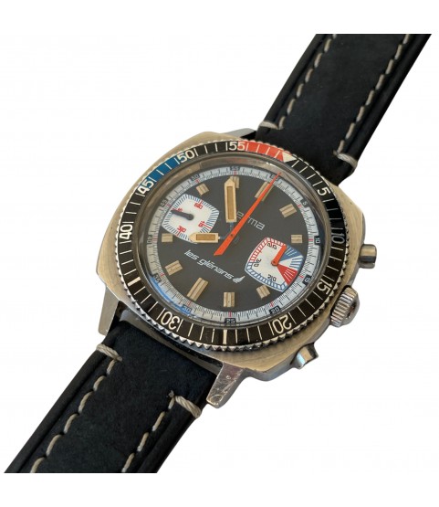 Vintage Herma Les Glenans French Yachting diver chronograph watch Valjoux 7733