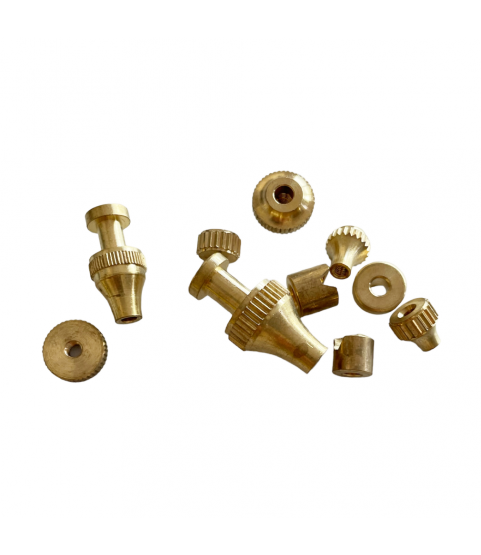 Brass regulating nuts and 3 guide pieces for clock with pendulum