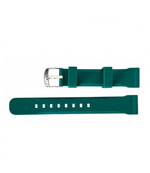 Buzzufy silicone strap watch, dark green, 18mm with stainless steel buckle