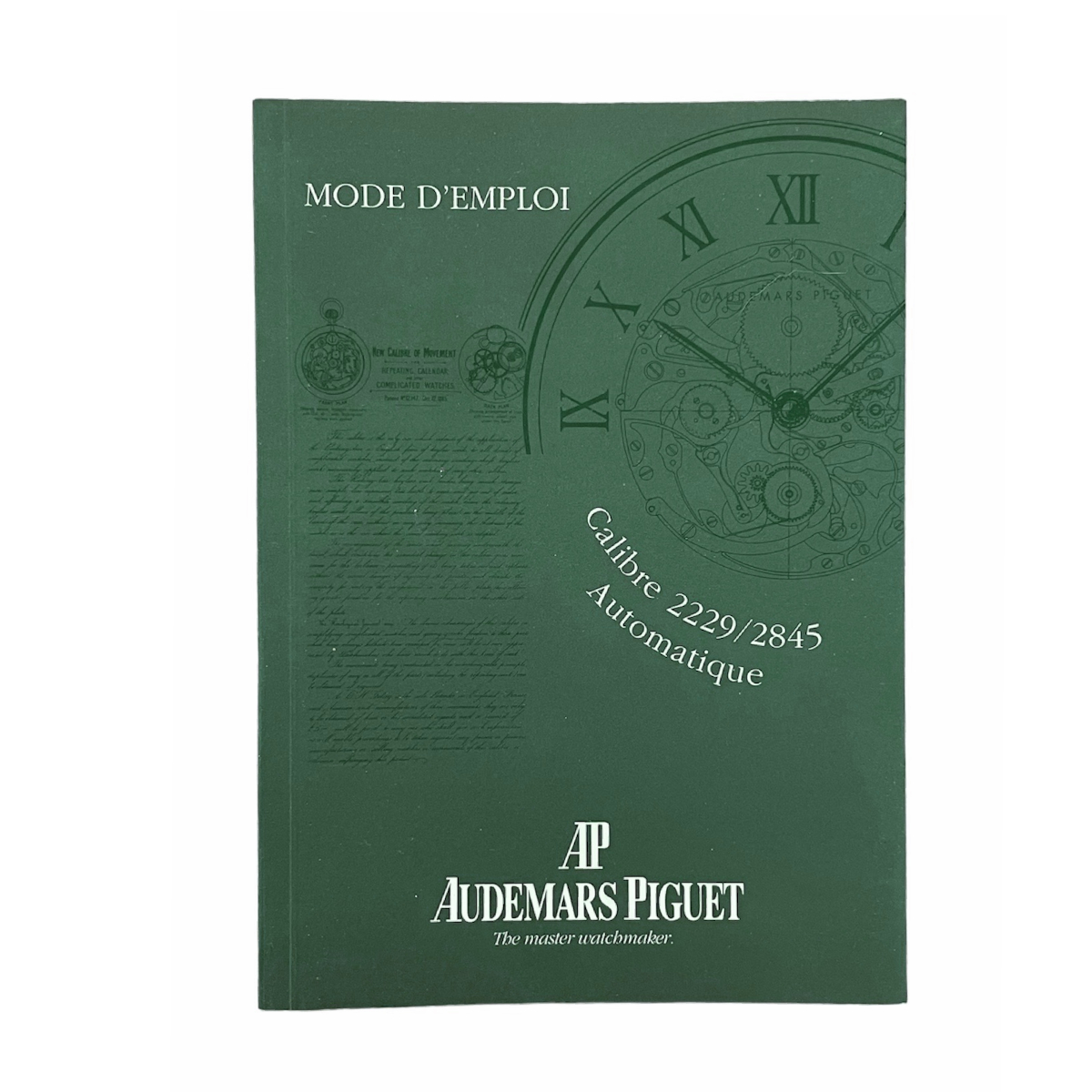 Audemars Piguet automatic 2229 2845 instructions for use booklet